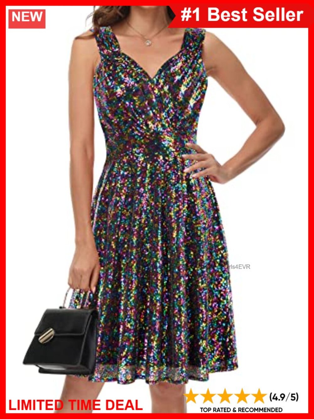 Sparkly Sequin Cocktail Party A Line Glitter Midi Dress